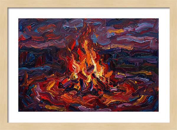 Bonfire Blaze At Dusk