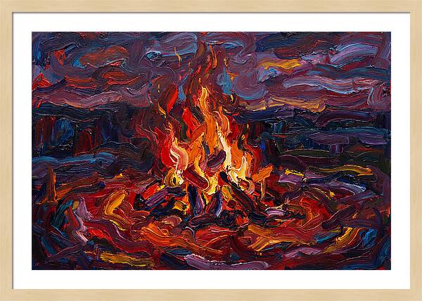 Bonfire Blaze At Dusk