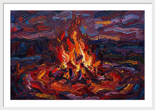 Bonfire Blaze At Dusk