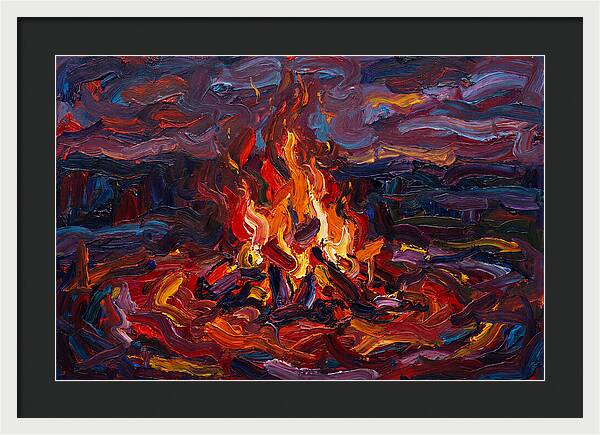Bonfire Blaze At Dusk