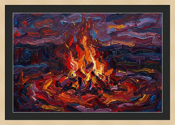 Bonfire Blaze At Dusk