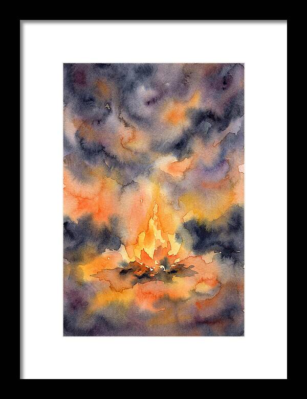 Bonfire Glow In Watercolor