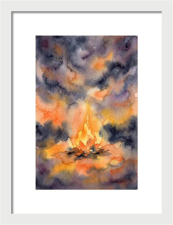 Bonfire Glow In Watercolor
