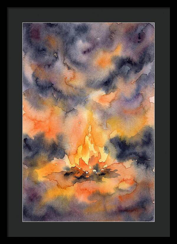 Bonfire Glow In Watercolor