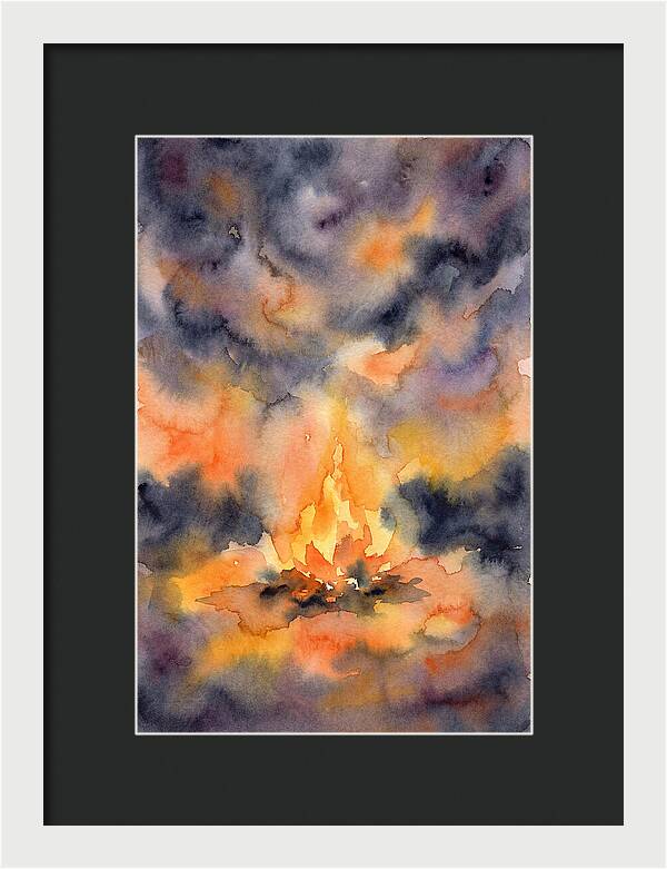 Bonfire Glow In Watercolor