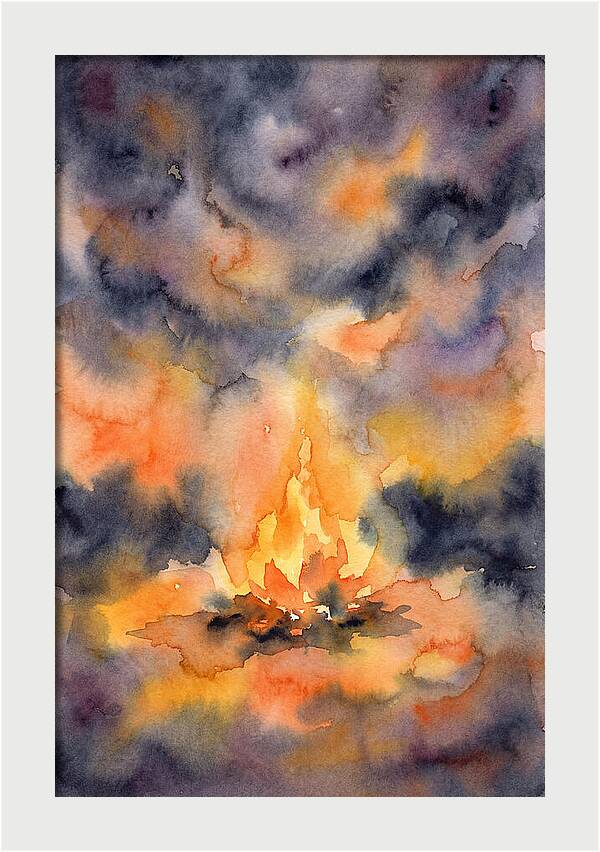 Bonfire Glow In Watercolor