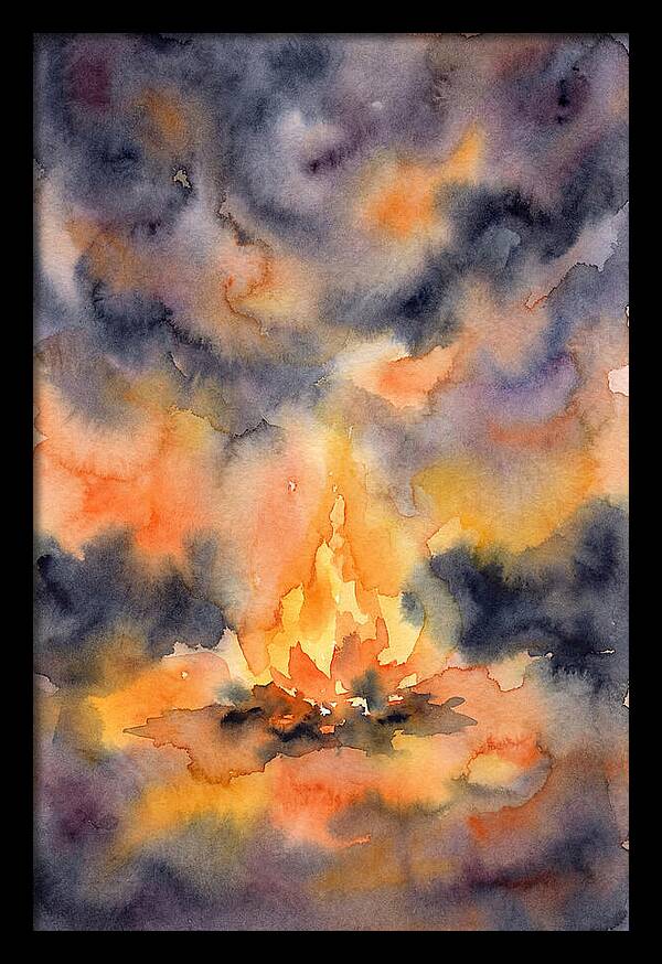 Bonfire Glow In Watercolor