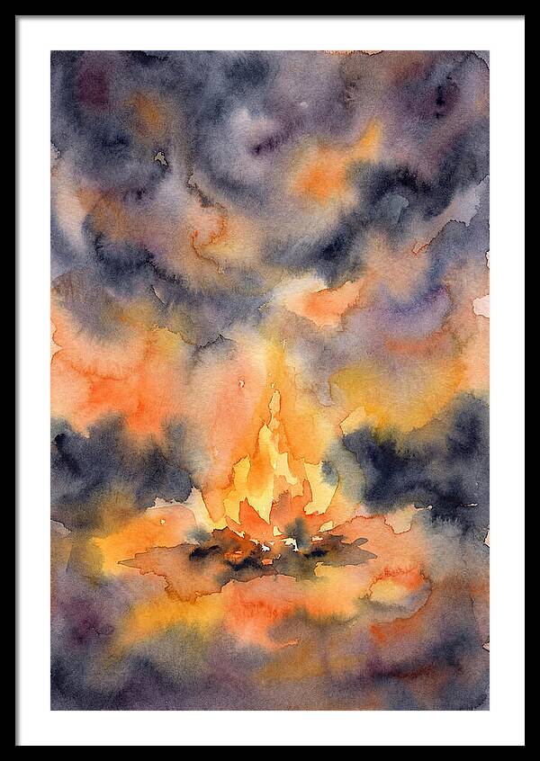 Bonfire Glow In Watercolor