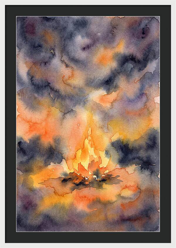 Bonfire Glow In Watercolor