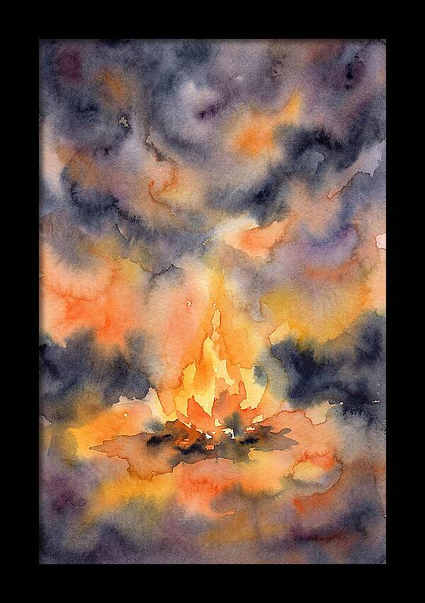Bonfire Glow In Watercolor