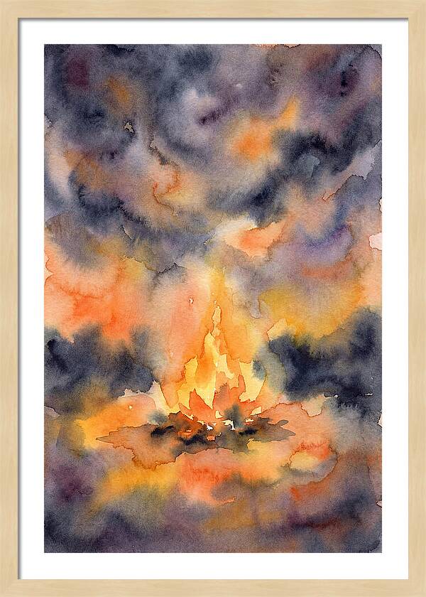 Bonfire Glow In Watercolor