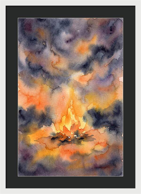 Bonfire Glow In Watercolor