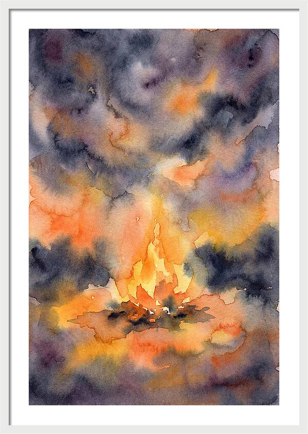Bonfire Glow In Watercolor