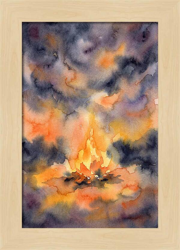 Bonfire Glow In Watercolor