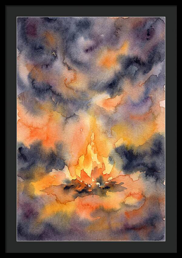 Bonfire Glow In Watercolor