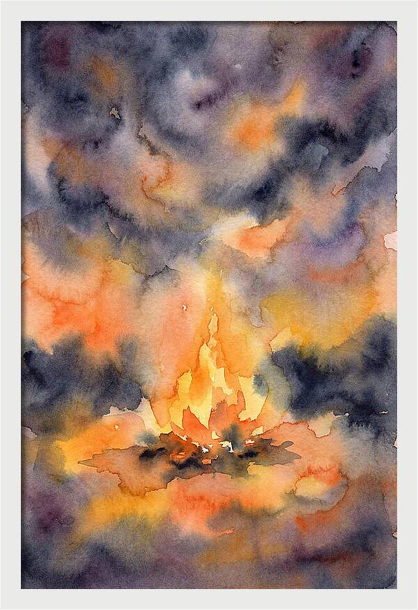 Bonfire Glow In Watercolor