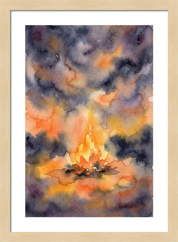 Bonfire Glow In Watercolor