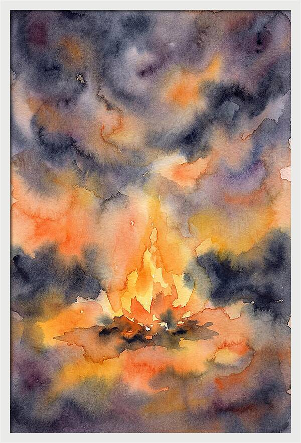 Bonfire Glow In Watercolor