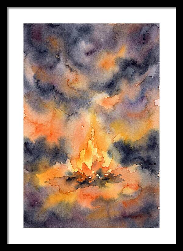 Bonfire Glow In Watercolor
