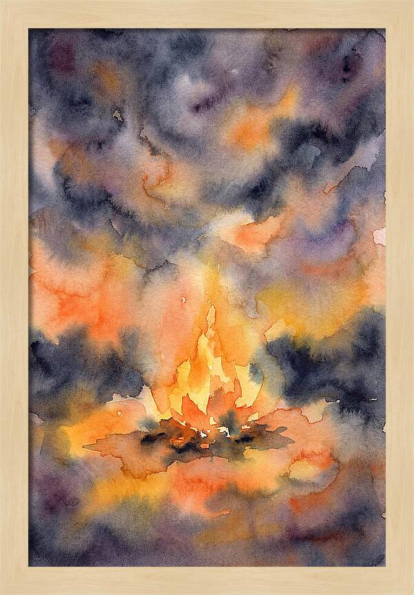 Bonfire Glow In Watercolor