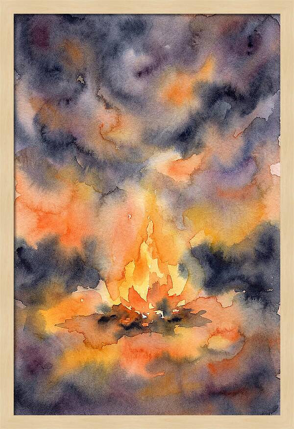 Bonfire Glow In Watercolor