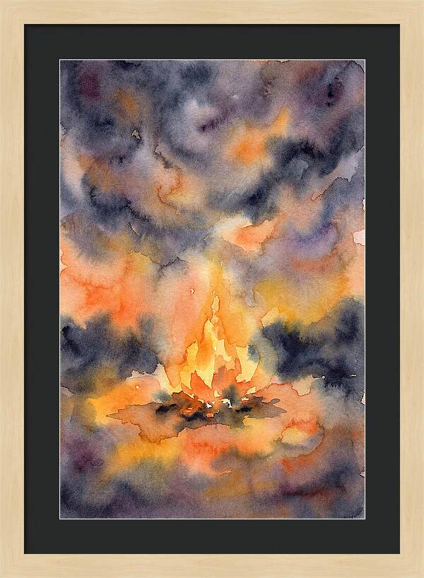 Bonfire Glow In Watercolor