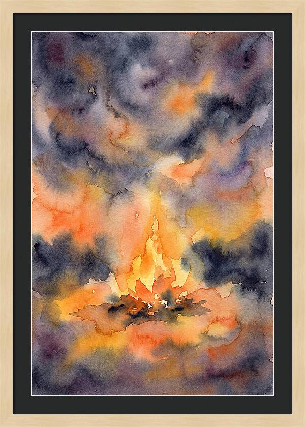 Bonfire Glow In Watercolor