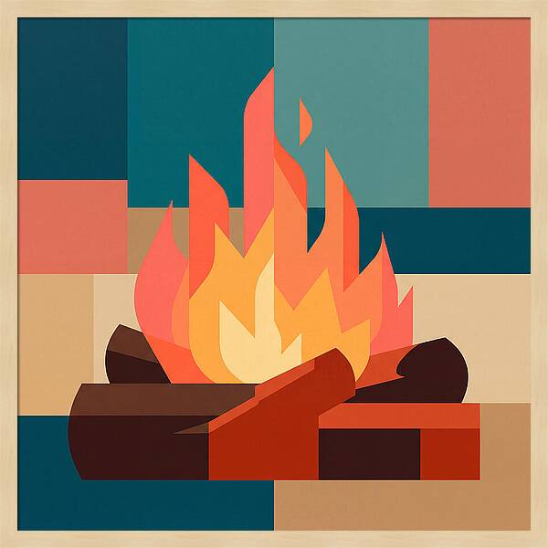 Bonfire In Abstract Colors
