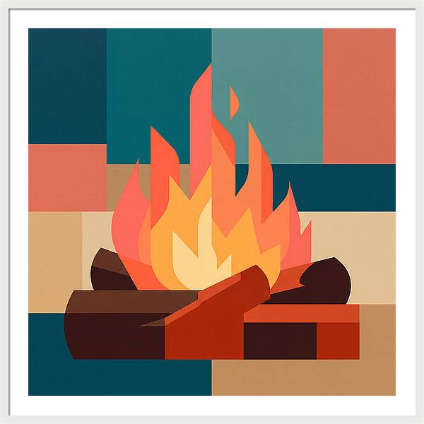 Bonfire In Abstract Colors