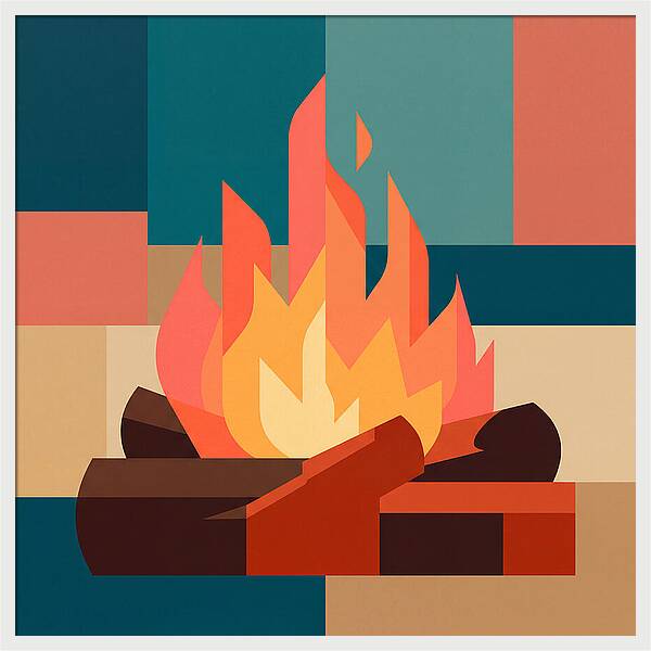 Bonfire In Abstract Colors