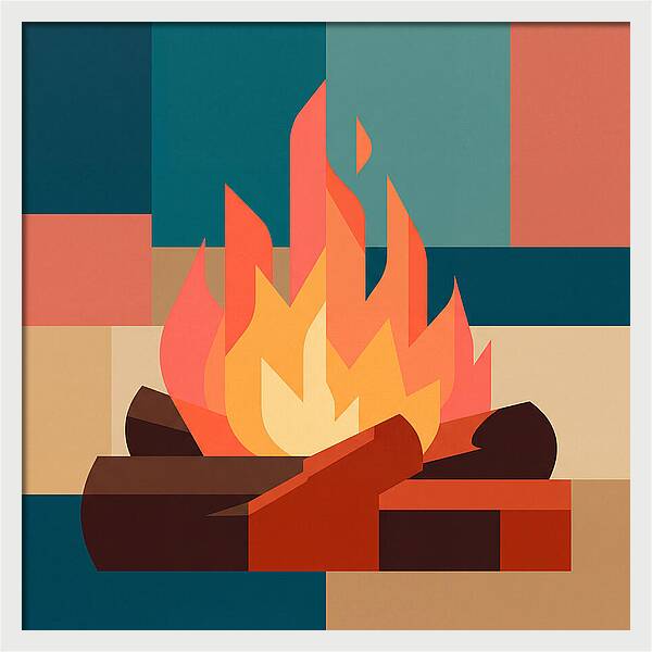 Bonfire In Abstract Colors