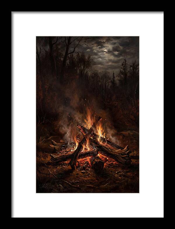 Bonfire Under Moonlight