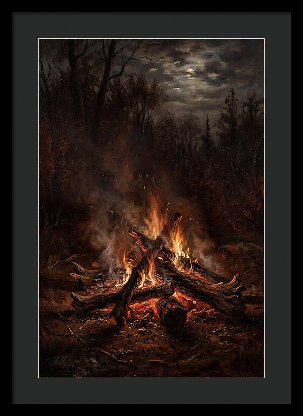 Bonfire Under Moonlight