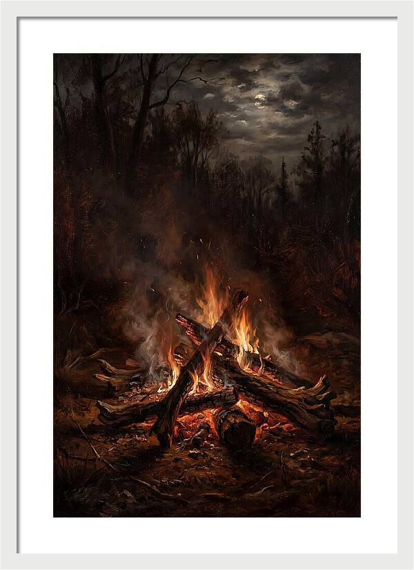 Bonfire Under Moonlight
