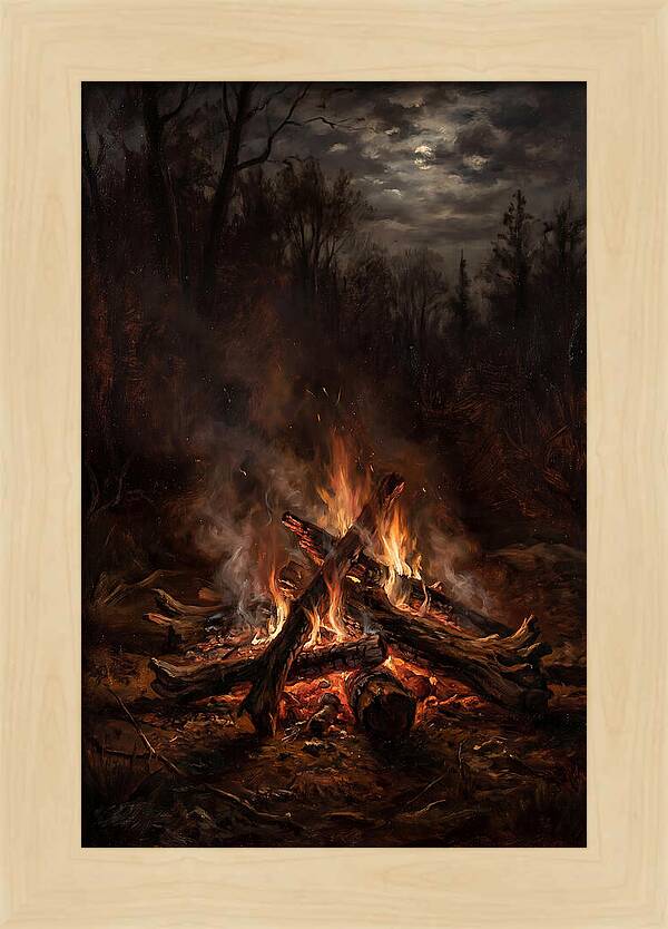 Bonfire Under Moonlight