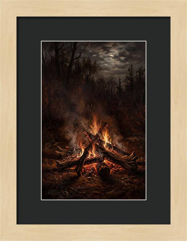 Bonfire Under Moonlight