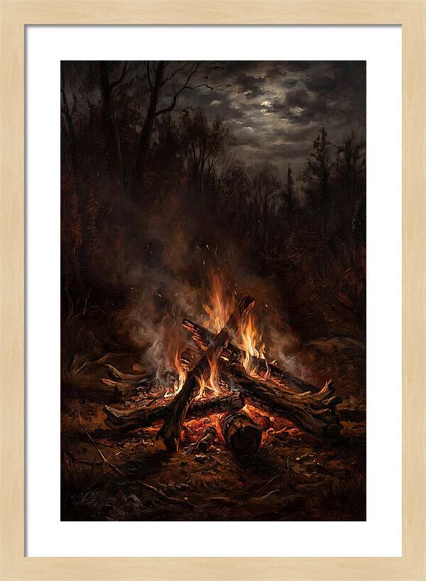 Bonfire Under Moonlight