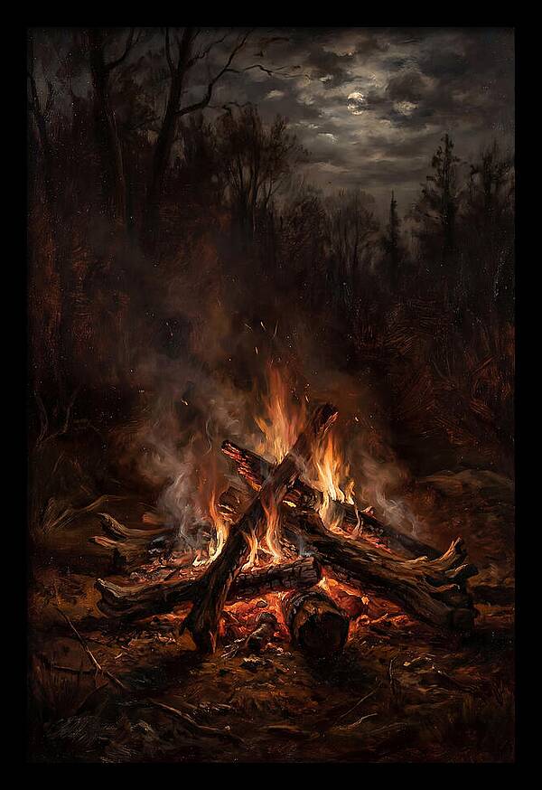 Bonfire Under Moonlight