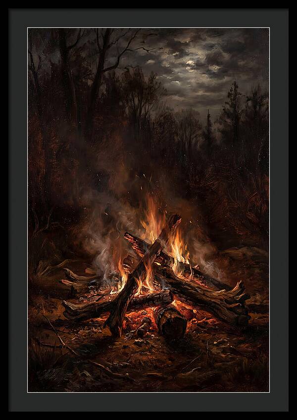 Bonfire Under Moonlight