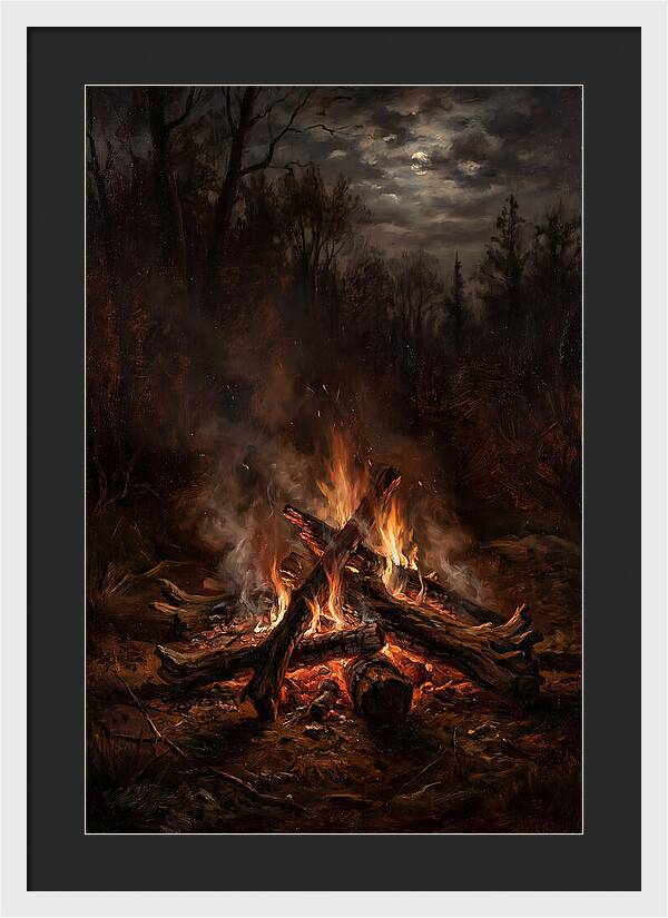 Bonfire Under Moonlight