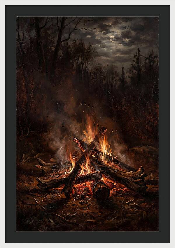 Bonfire Under Moonlight