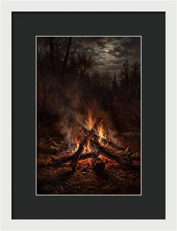 Bonfire Under Moonlight