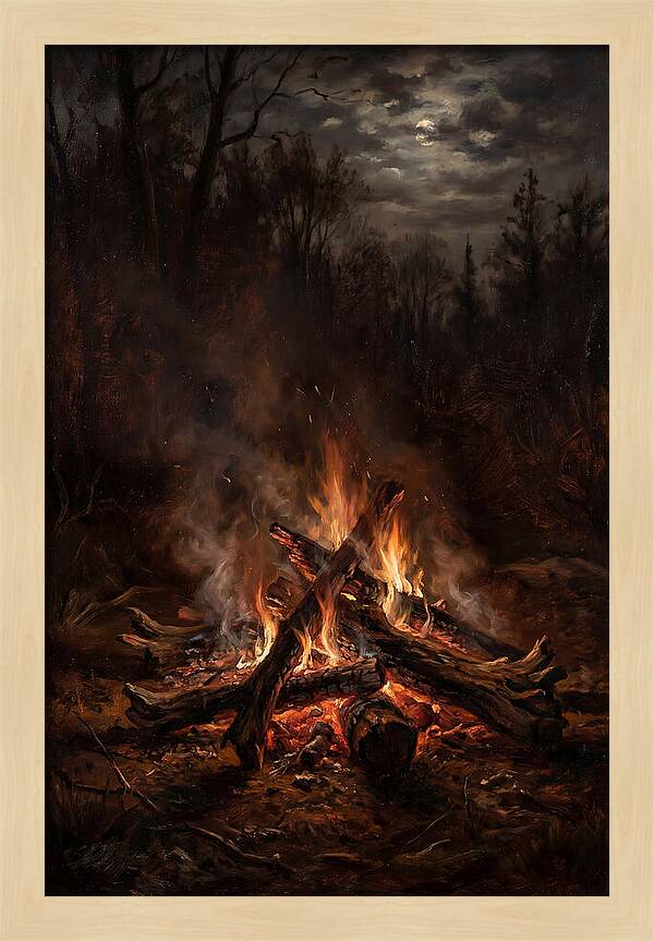 Bonfire Under Moonlight