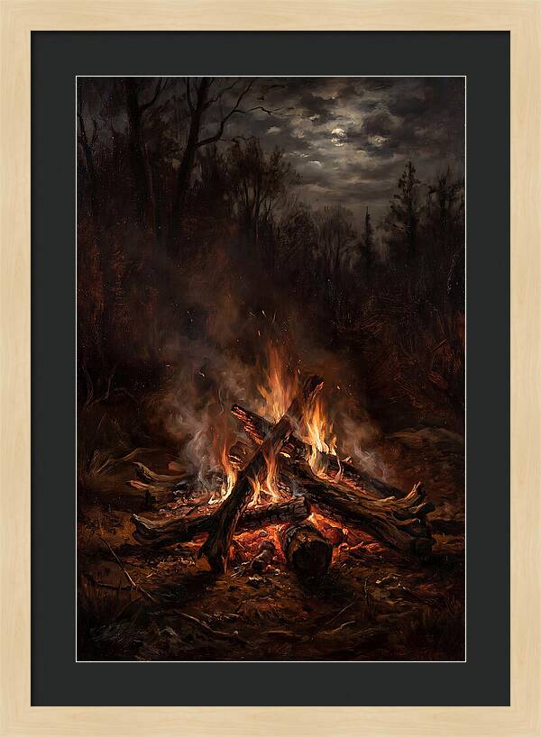Bonfire Under Moonlight