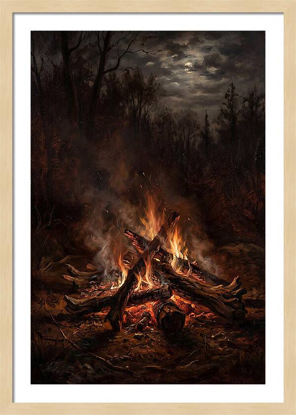 Bonfire Under Moonlight