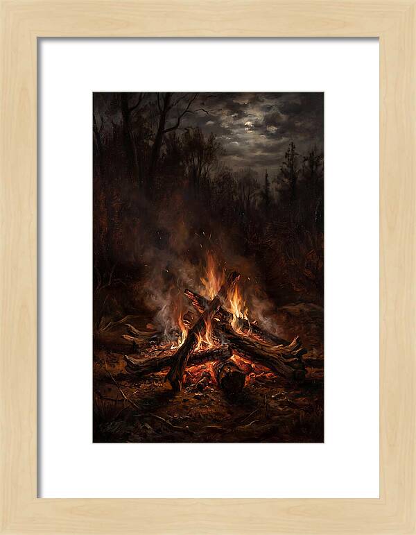 Bonfire Under Moonlight