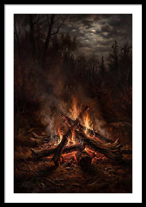 Bonfire Under Moonlight