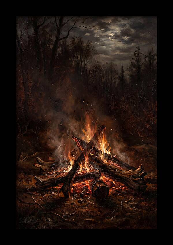 Bonfire Under Moonlight