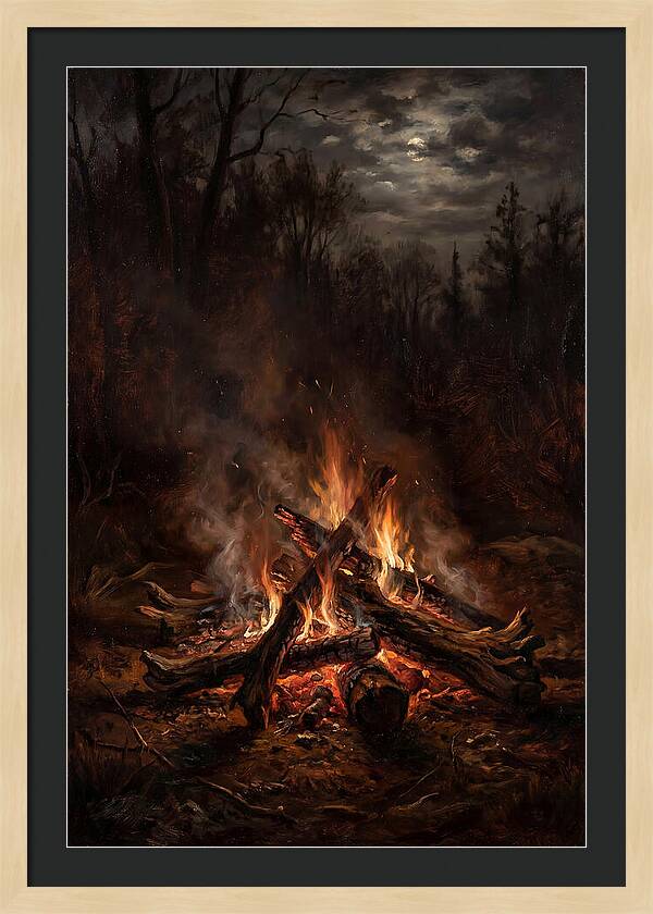 Bonfire Under Moonlight