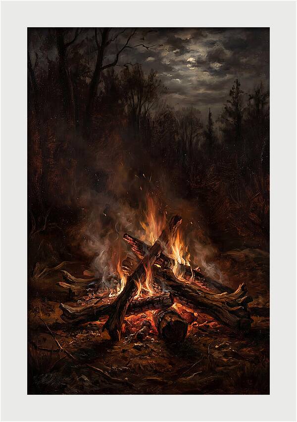 Bonfire Under Moonlight